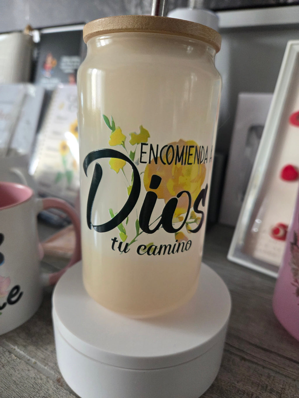 Lemon jar de vidrio para agua y regresco